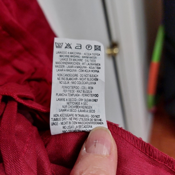 Naracamicie New Red Ruffled Linen Blouse Size S - Picture 5 of 7